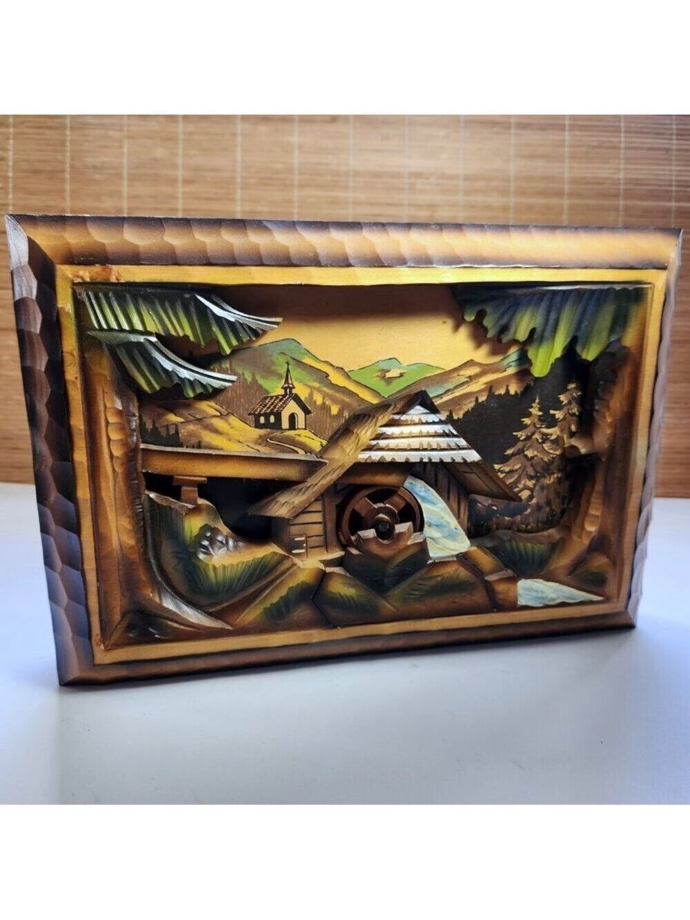 Swiss Music Box REUGE "Mill in the Black Forest" Wood Wall Hung 3D